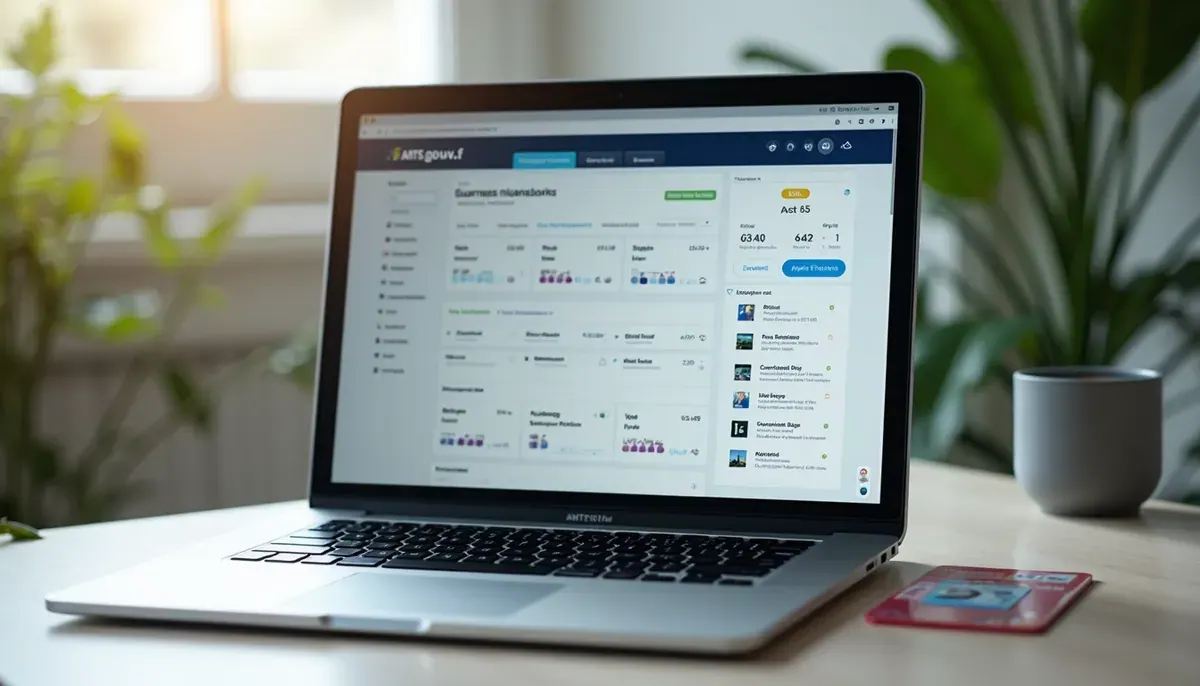 Écran d’ordinateur affichant le site ANTS pour la gestion du permis