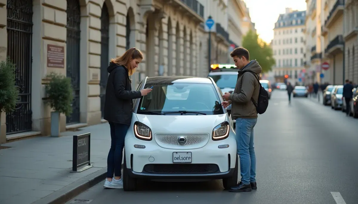 Voiture d’autopartage Zity garée sur une place dédiée à Paris