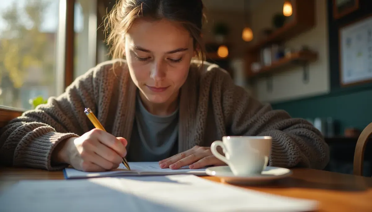 Jeune homme étudiant seul le code de la route à la maison