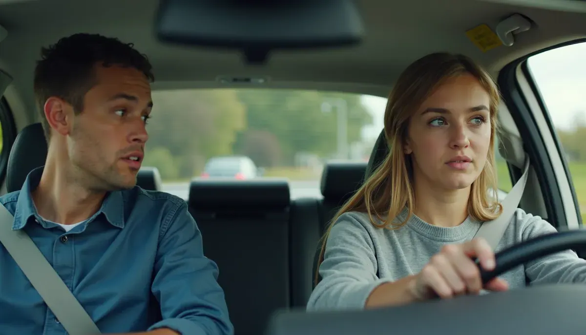 Jeune accompagné par un parent au volant pendant la conduite supervisée
