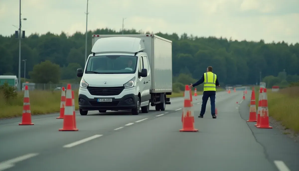 Candidat BE réalisant la manoeuvre de marche arrière en S avec remorque