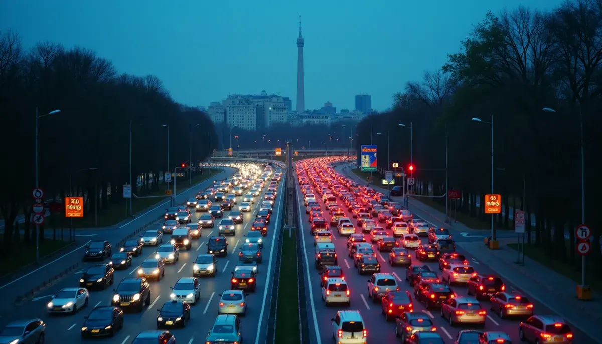 Boulevard périphérique de Paris avec trafic dense