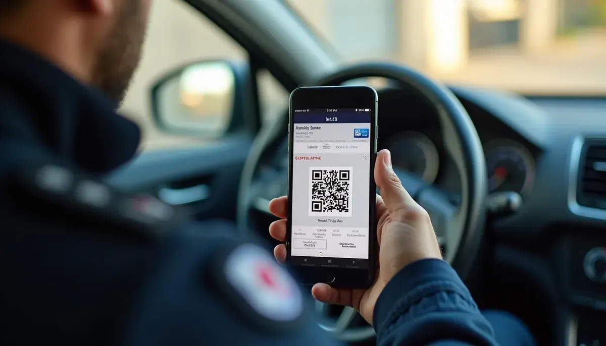 Smartphone affichant l'application France Identité avec un permis de conduire numérique