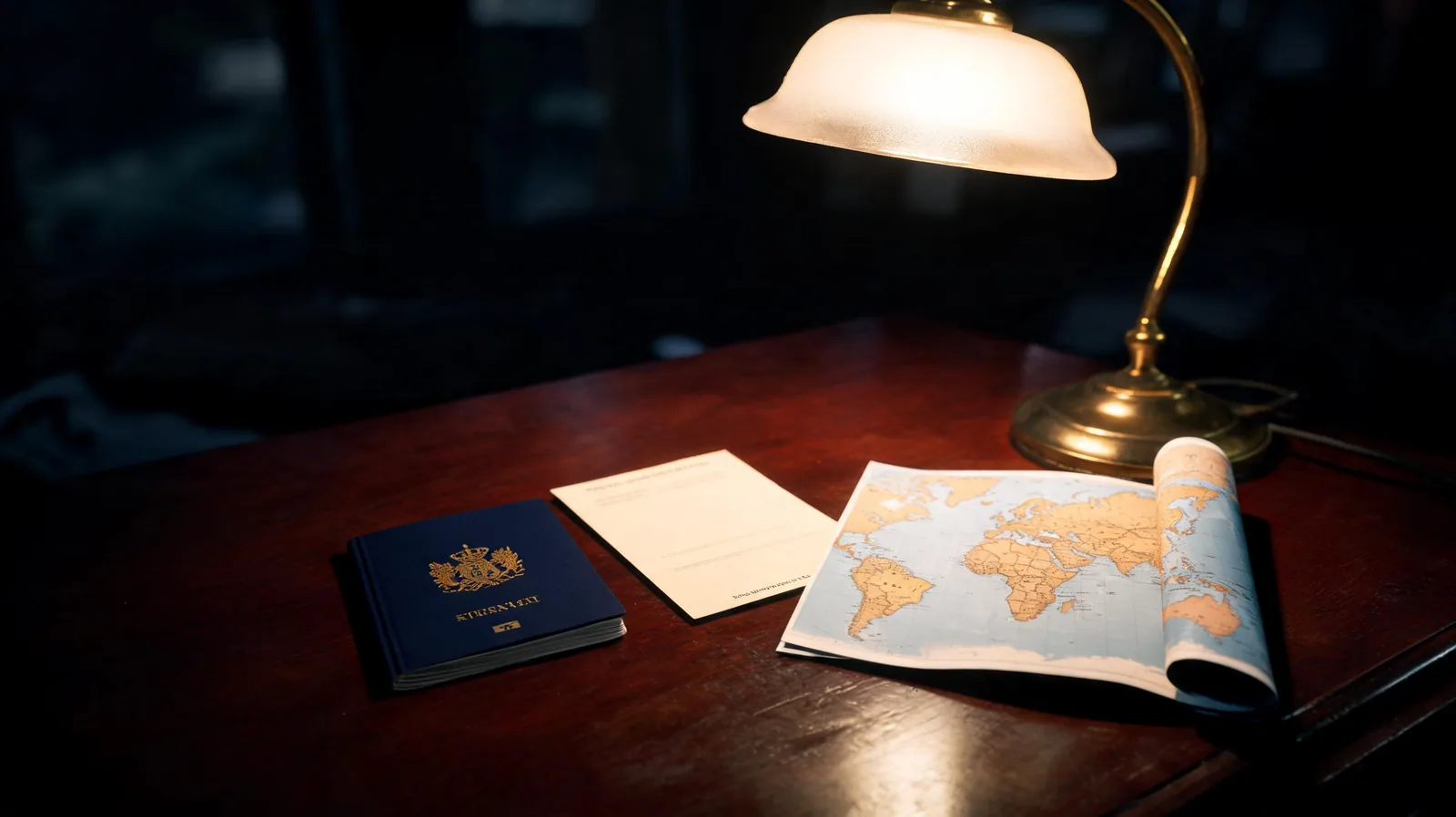 Permis de conduire international PCI sur table avec passeport et carte du monde