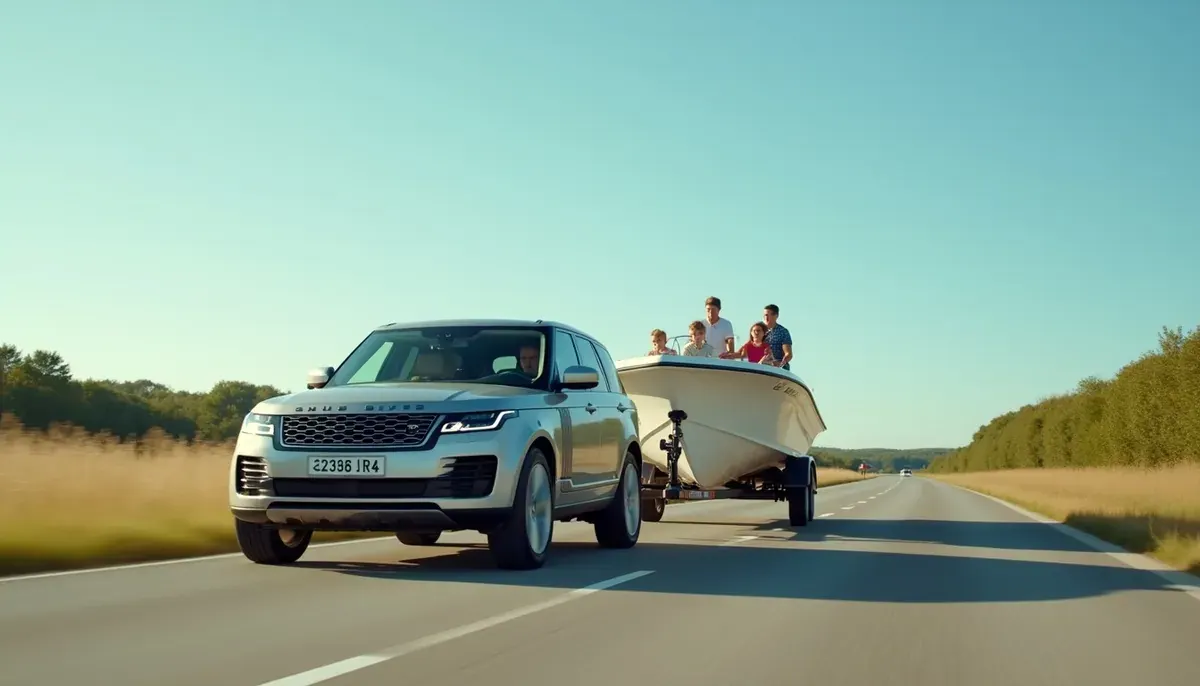 Voiture tractant une caravane sur une autoroute française en 2026