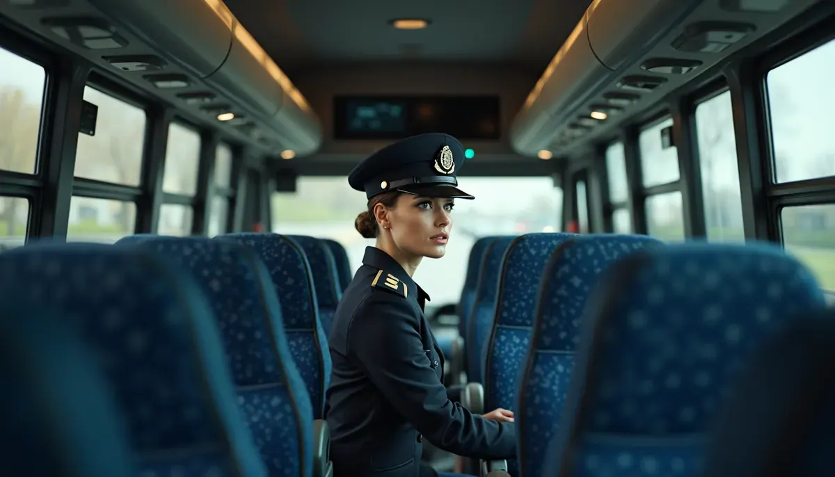 Chauffeur de bus au volant d'un autocar urbain français en 2026