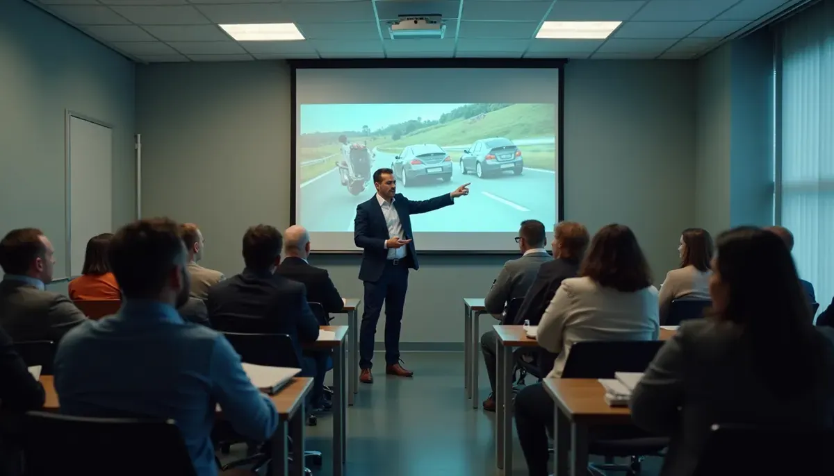 Salle de stage de récupération de points avec animateur et participants en 2026